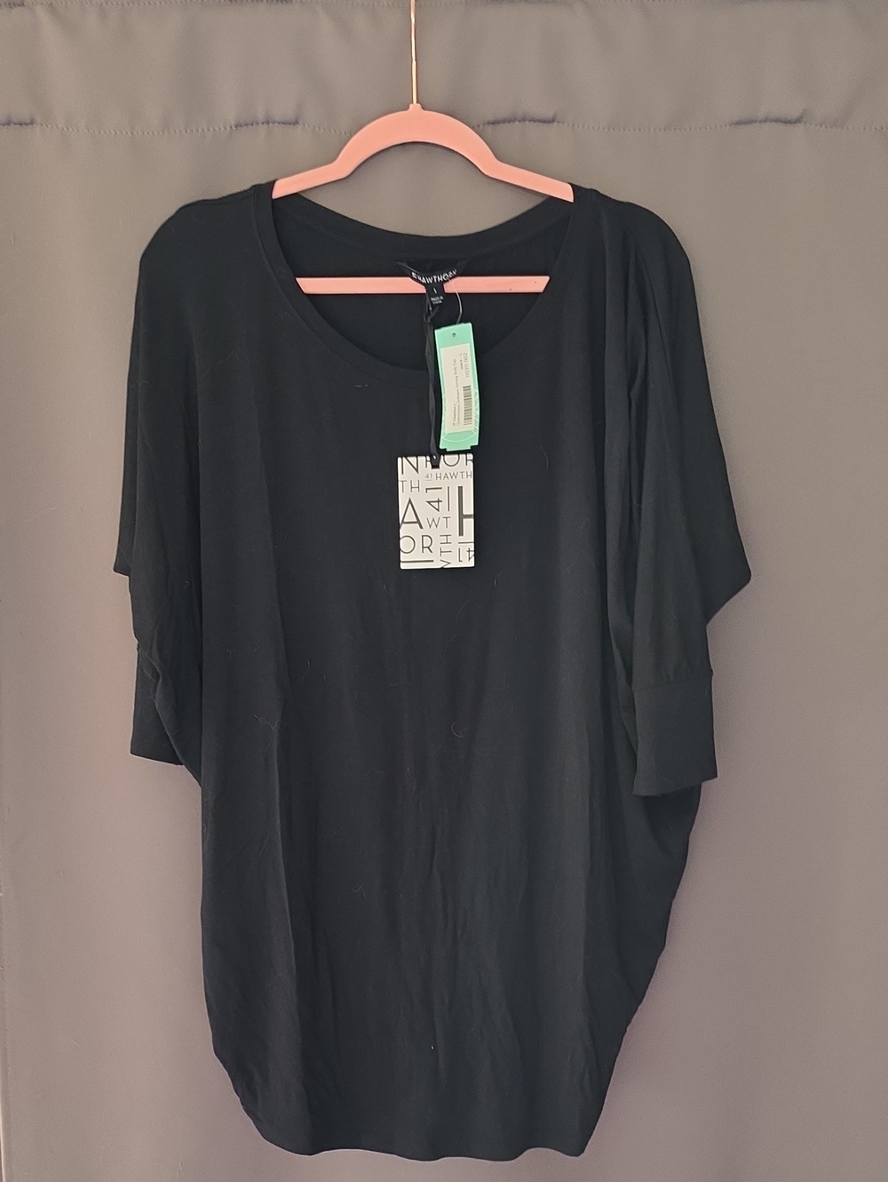 41 Hawthorn Black Dolman Sleeve Short Sleeve Top